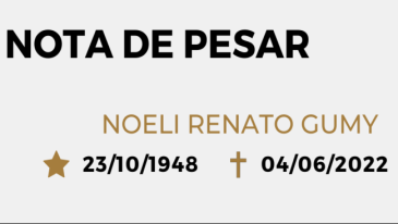 Nota de falecimento - Noeli Renato Gumy | Not&iacute;cias