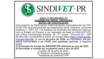 Edital de Convoca&ccedil;&atilde;o 21 de julho de 2026